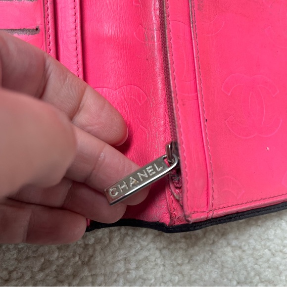 Chanel Cambon black and pink leather wallet with COA - Picture 10 of 15